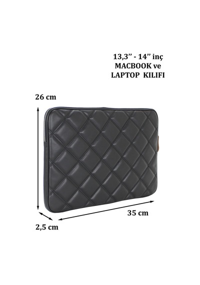 Case Club Apple Uyumlu MacBook Air Pro 13-14" Su Geçirmez Laptop Kılıfı Siyah