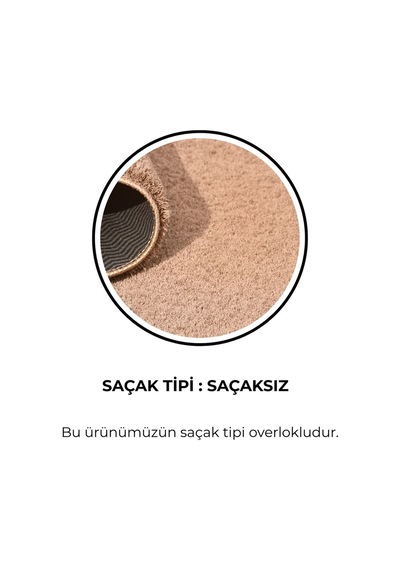 Mabel Kahve Yumuşak Tuşeli Halı 6 Renk Seçeneği Kaymaz Taban Yıkanabilir Açık Kahve