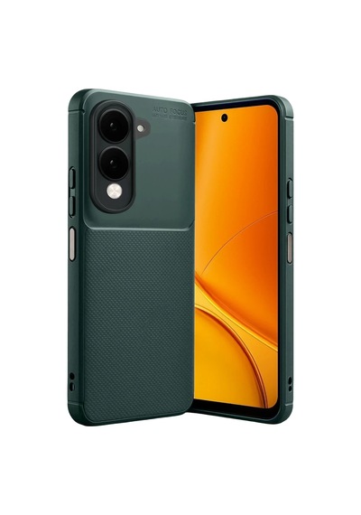 Vivo Y29s Uyumlu Auto Focus Karbon Kapak - Koyu Yeşil
