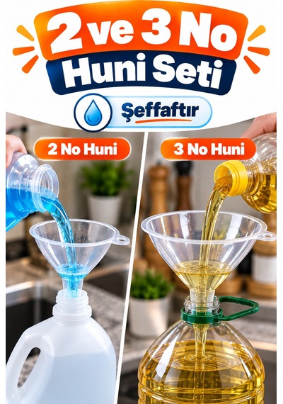 4 Boy Şeffaf Huni Seti Mini Küçük Orta Büyük Boy Sıvı Aktarma Dolum Hunisi Çok Amaçlı