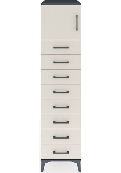 Kronos Dolap Tek Raflı 8 Çekmeceli Tek Kapaklı 44x59x182 Antr... Antrasit Kronos Dolap Tek Raflı 8 Çekmeceli Tek Kapaklı 44x59x182 Antr... Antrasit