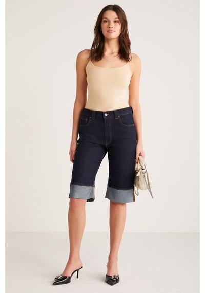 Ethıquet Khloe Kadın Slim Fit Dar Kesim Pamuklu İnce Askılı Kare Yaka Sıfır Kol Basic Bej Atlet