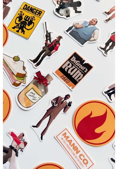 Team Fortress 2 Tf2 33 Parça Kaliteli Laptop Telefon Termos Etiket Seti