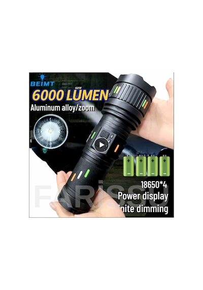 Small Sun Sm-t709 6000 Lümen Şarjlı Profesyonel Zoomlu El Feneri - Type-c Siyah