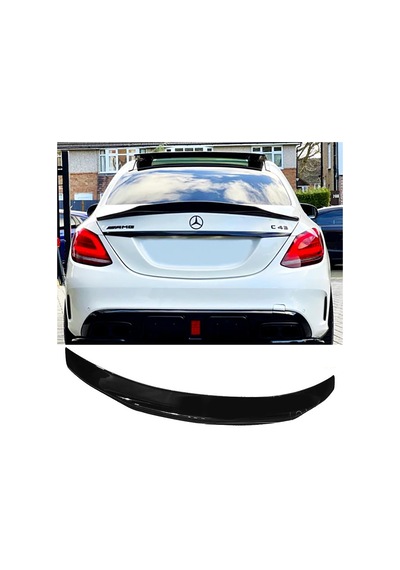 Mercedes C W205 Psm Bagaj Üstü İthal Spoiler Parlak Siyah Plastik Spoyler 2014-2019