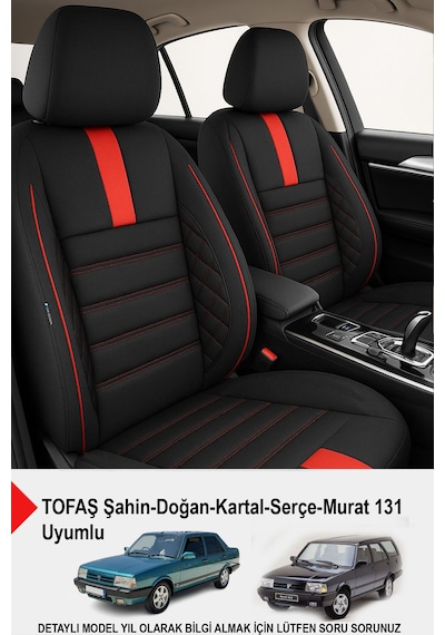 Oniks Serisi Tay Tüyü Kumaş Oto Koltuk Kılıfı Tofaş Kartal-şahin-doğan-serçe-tempra İle Uyumlu Kırmızı