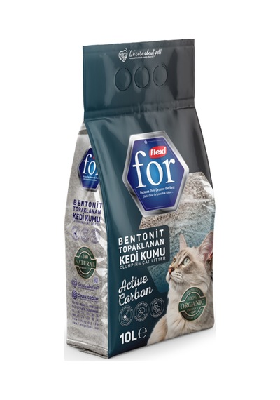 Aktif Karbonlu Bentonit Topaklanan Premium Kedi Kumu 10 L - Tozsuz - Ultra Koku Emici