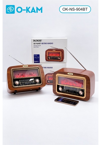 O-kam Ok-ns-904bt Şömine Efektli Retro Radyo