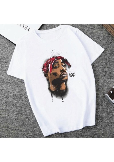 Noıssey Kırmızı Etiket Gala Amerikan Ripper Tupac 2pac Hip Hop T-shirt Mod.29 12530 Beyaz