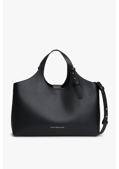 Tommy Hilfiger Th Logo Satchel Siyah Kadın El Çantası-15218