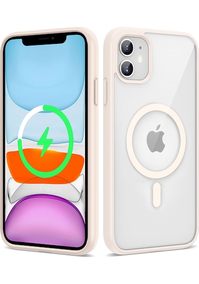 Apple Uyumlu iPhone 11 Uyumlu Magsafe Wireless Şarj Özellikli Silikon Zore Ege Kılıf-pembe Pembe -