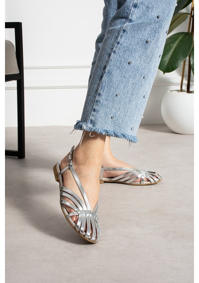 Wolk Shoes Asi Kadın Babet Trend Gümüş