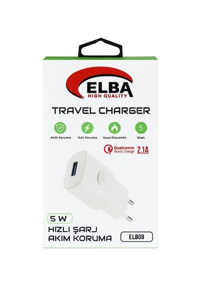 Elba Elb09 5w 2.1a Hızlı Şarj Akıllı Koruma Usb Ev Şarj Cihazı
