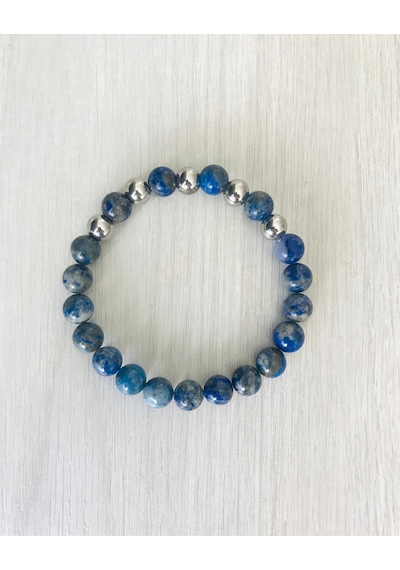 Gerçek Lapis Lazuli Taşı Bileklik Mkt.1.101.25 Doğal Taş, Boya Çok Renkli