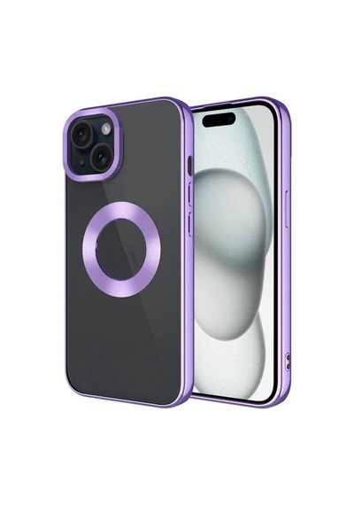 Apple Uyumlu iPhone 15 Plus Kılıf Tek Kamera Çerçeveli Logo Göste