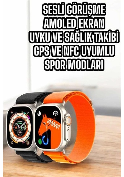 Akıllı Saat Gps Ve Fitness Takip S8 Ultra Max Turuncu