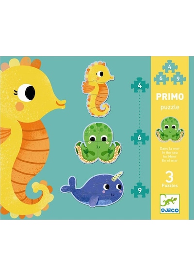 Djeco Dev Puzzle/ Deniz Canlıları 4-6-9 Parça