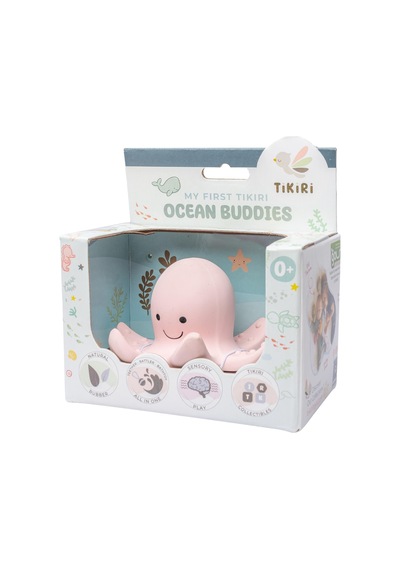 Tikiri Doğal Kauçuk Diş Kaşıyıcılı Oyuncak-Octopus