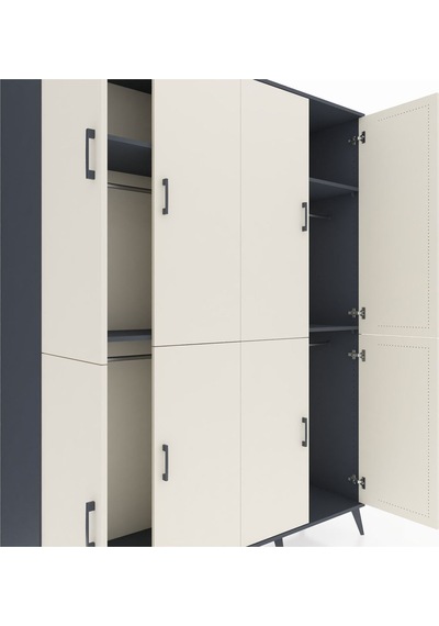 Hyperion Gardrop 4 Raflı 8 Kapaklı 4 Askılı 176x44x221 Antrasit-aytaşı/antrasit Aytaşı/antrasit Hyperion Gardrop 4 Raflı 8 Kapaklı 4 Askılı 176x44x221 Antrasit-aytaşı/antrasit Aytaşı/antrasit