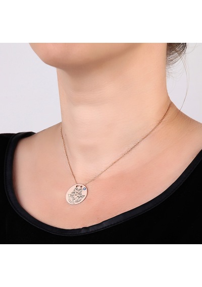 Kuyumcudukkani Nazarlık"çiçek"sembol Madalyon Kolye-35199-r Rose Gold