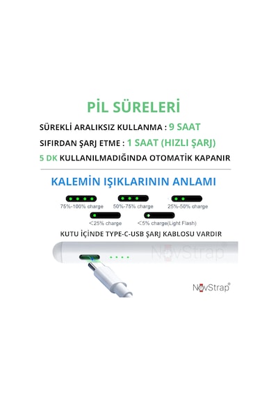 Novstrap Apple Uyumlu iPad Pro 11 M4 İle Dokunmatik Tablet Kalemi Dz900 Gen3 Stylus Pencil Avuç İçi Reddi 2 Adet Yedek Uç