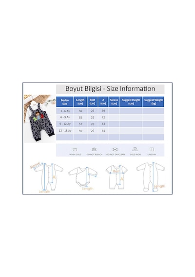 Babymod Figür İşlemeli Erkek Bebek Tulum Salopet Takım 001