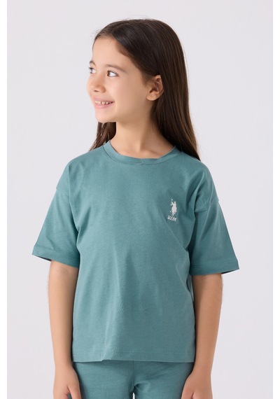 U.S. Polo Assn. U.s. Polo Assn Kız Çocuk Mavi Bermuda Takım Us1848-c-v26 Mavi