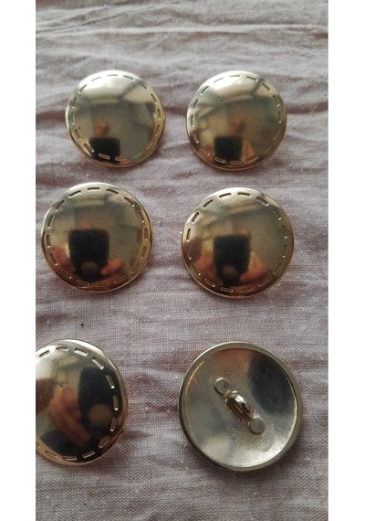 Gold Metal Düğme 25 Mm 6 Adet