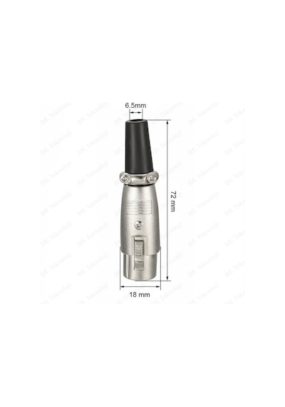 Xlr 3-Pin Dişi Lehim Tipi Metal Enstrüman Konnektörü