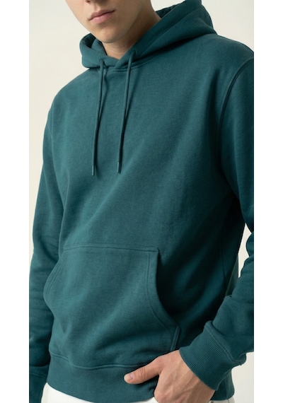 Hoxie Unisex Rahat Kesim Pamuklu Yumuşak Dokulu İçi Polarlı Basic Desenli Kapüşonlu Sweatshirt Petrol Yeşili Hoxie Unisex Rahat Kesim Pamuklu Yumuşak Dokulu İçi Polarlı Basic Desenli Kapüşonlu Sweatshirt Petrol Yeşili