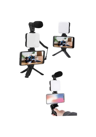 Mey İthalat Akıllı Telefon Vlog Kiti Tripod Mini Mikrofonlu Telefon Tutucu Diğer