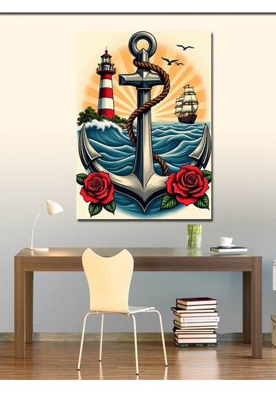 Kanvas Tablo Deniz Temalı Çizim 50cmx70cm