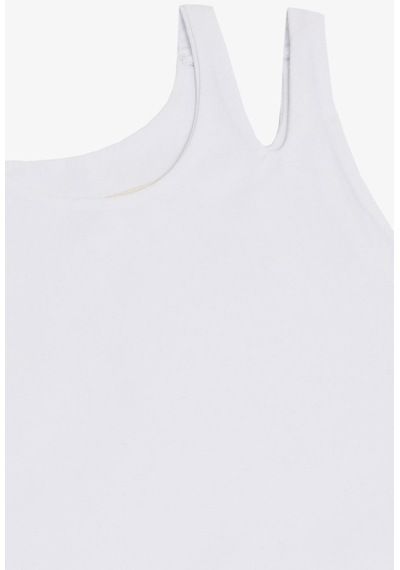 Breeze Kız Çocuk Crop Tişört Çift Askı Omuz Detaylı 9-16 Yaş, Beyaz-beyaz Beyaz