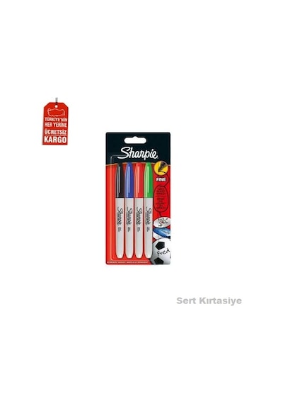 Sharpie Fine Permanent Markör.Standard Renk 4'Lü Bls S0842590