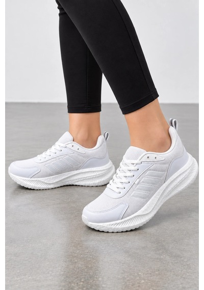 Ht Hotin Void Kadın Bağcıklı Günlük Sneaker Spor Ayakkabı - Beyaz