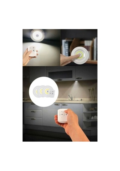 Herşeytrend Uzaktan Kumandalı Yapışkanlı 3'lü Led Spot Lamba Çok Renkli