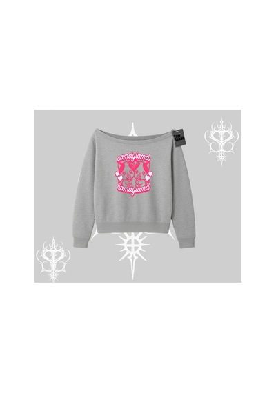 Tarzsokak Candyland Yazılı Sevimli Kedi Baskılı Kapşonlu Sweatshirt Siyah