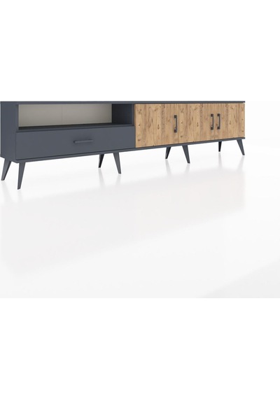 Arges Tv Ünitesi 3 Raflı Tek Çekmeceli 3 Kapaklı 220x30x51 Antrasit-çam/antrasit Atlas Çam/antrasıt - Antrasıt Arges Tv Ünitesi 3 Raflı Tek Çekmeceli 3 Kapaklı 220x30x51 Antrasit-çam/antrasit Atlas Çam/antrasıt - Antrasıt