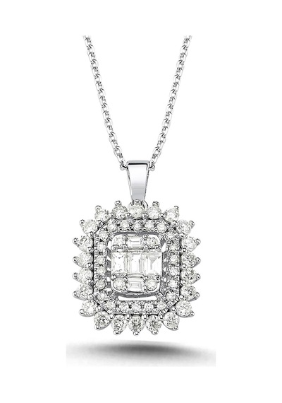 0,58 Karat Pırlantalı Baget Kolye