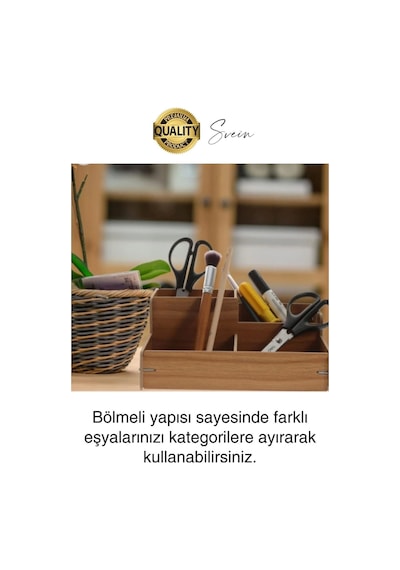 Özel Üretim 4 Bölmeli Masa Üstü Ahşap Kalem Kağıt Ataş Takı Organizeri Düzenleyici Kutu Ofis Masası Diğer