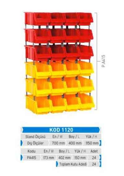 Sembol Plastik Kod 1120 Çok Amaçlı Plastik Avadanlık Setleri Kt.Renk