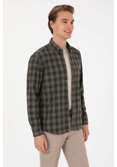 U.s. Polo Assn. Erkek Açık Haki Gömlek Desenli 50308482-vr183 Acık Hakı