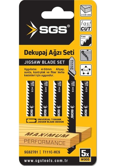 Sgs Dekupaj Ağzı Ahşap T111c 5 Li Set Sgs2701
