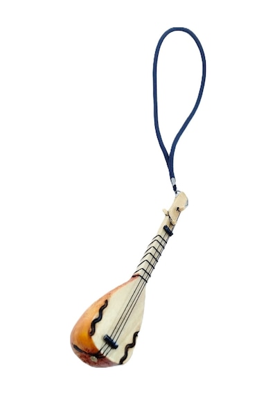Ahşap Küçük Bağlama Dikiz Ayna Süsü El Yapımı Hediyelik Aksesuar 10 Cm, Minyatür Saz