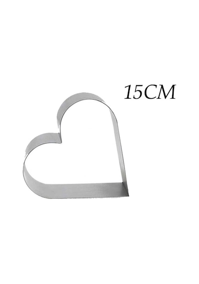 Paslanmaz Kalp Pasta Kalıbı Puntasız 7cm 15cm Gümüş