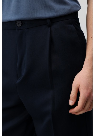 Antioch Relax Fit Pilili Erkek Pantolon Lacivert
