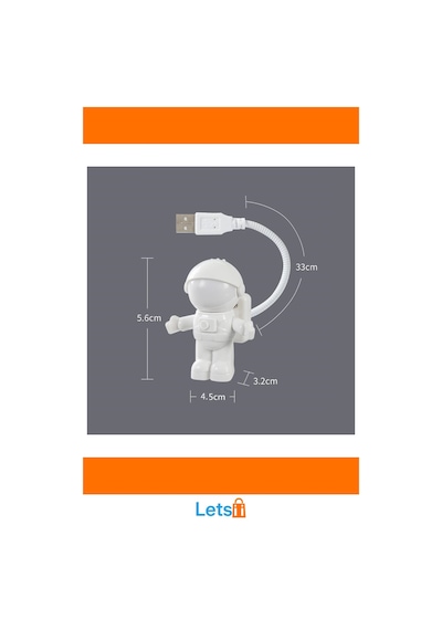 Astronot Usb Gece Lambası Sevimli Aydınlatma Çok Renkli