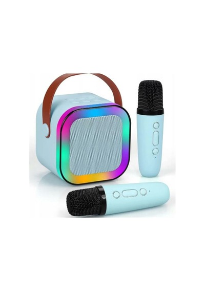 Wowkids Sy13 İki Mikrofonlu Mavi Karaoke Speaker
