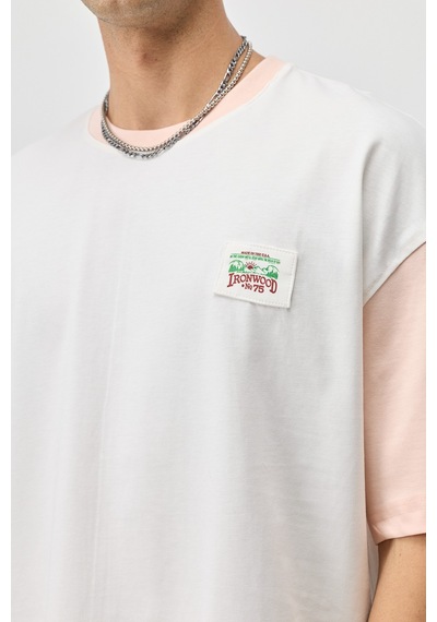 Vamos Oversize Baskılı Tişört V70-208 Somon