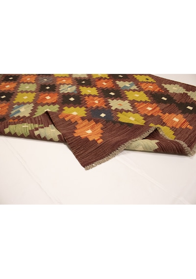 El Dokuma Afgan Kilim 100% Yün Kök Boya Elsanat Eserı Çok Renkli